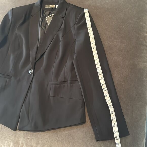 Women’s Black 2 Piece Pant Suit One Button Formal Office Wedding Size L NWT - Picture 8 of 16